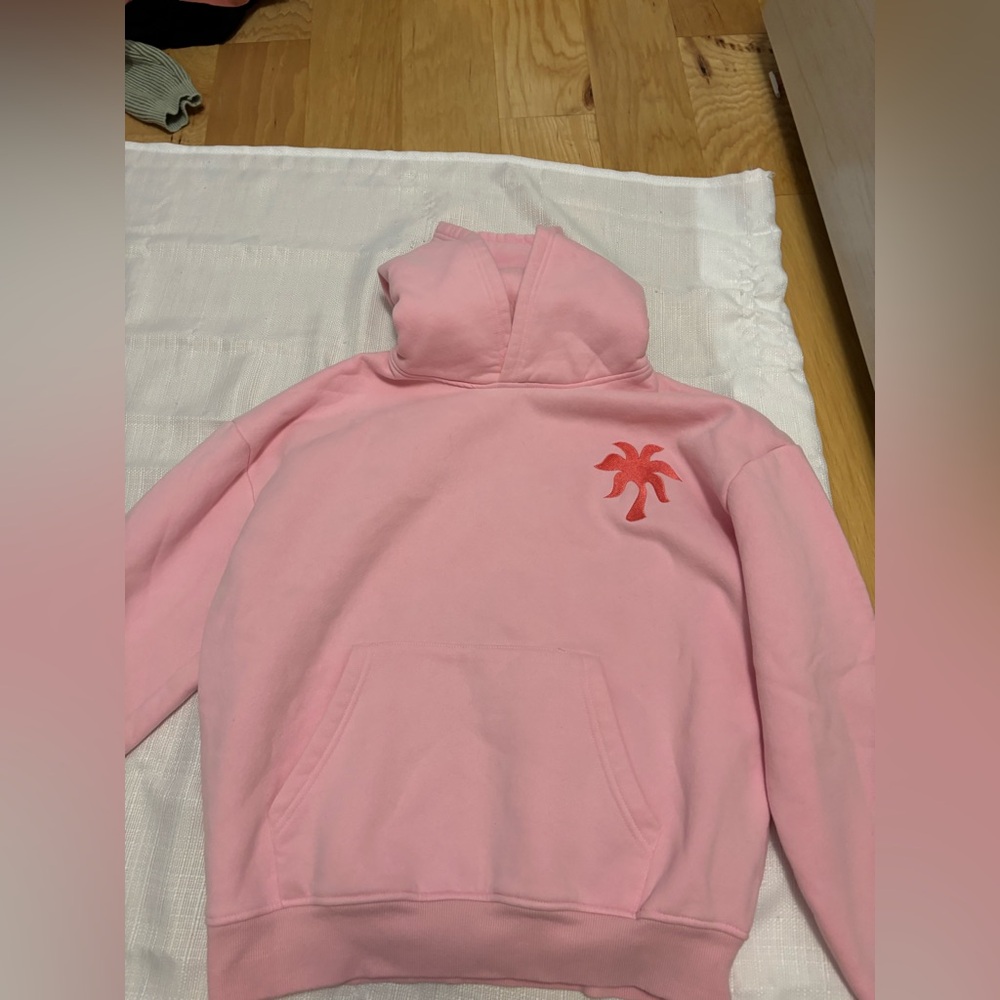 Pink Hoodie with Palm Tree Design